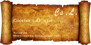 Csorba Lívia névjegykártya