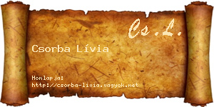 Csorba Lívia névjegykártya